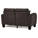 Dawnridge Loveseat with Tufted Detail Textured Fabric Upholstery - Chocolate Brown - Solid Wood Frame - CAB3163