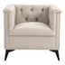 Cobble Accent Chair - Beige Linen - Solid Wood Frame