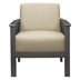 Kensington Accent Chair with Solid Rubberwood Frame - Light Brown Textured Fabric - Antique Gray Finish Frame