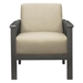 Kensington Accent Chair with Solid Rubberwood Frame - Light Brown Textured Fabric - Antique Gray Finish Frame - CAB3173