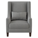 Tidestone Accent Chair with Pillow - Light Gray Polyester Upholstery - Nailhead Trim - Espresso Finish Wood Legs - CAB3178