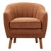 Marigold Accent Chair - Mid-Century Modern - Rust Chenille Upholstery - Brown Wood Legs