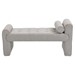 Fernhill Modern Ottoman Bench - Light Gray Boucle Fabric - Solid Wood Frame - CAB3198