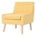 Fleurion Retro Chair - Yellow Fabric - Rubberwood Legs