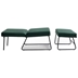 Pavilion Accent Chair with Ottoman - Green Velvet - Modern Lazy Lounge