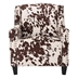 Gide Comfy Accent Chair with Tufted Backrest - Brown Velvet - Birch Wooden Legs