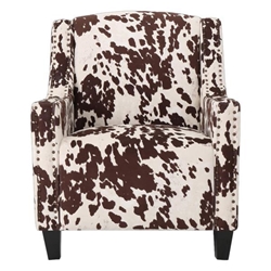 Gide Comfy Accent Chair with Tufted Backrest - Brown Velvet - Birch Wooden Legs 