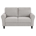 Fravona Loveseat with Solid Wood Frame - Desert Sand Textured Fabric Upholstery - Faux Wood Finish Feet - CAB3222