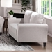 Fravona Loveseat with Solid Wood Frame - Desert Sand Textured Fabric Upholstery - Faux Wood Finish Feet - CAB3222