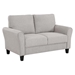 Fravona Loveseat with Solid Wood Frame - Desert Sand Textured Fabric Upholstery - Faux Wood Finish Feet - CAB3222