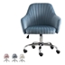 Solarae Accent Chair - Light Blue Velvet - Adjustable Height - Casters