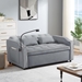 Soravyn Versatile Foldable Sofa Bed - Gray - Solid Wood Frame - USB Port and Phone Stand - CAB3233