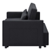 Kallumia Modern Linen Convertible Loveseat Sleeper Sofa with Adjustable Backrest - 2 Seater Sofa With Pull-Out Bed - 2 Lumbar Pillows - Black Polyester Fabric - CAB3245