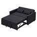 Kallumia Modern Linen Convertible Loveseat Sleeper Sofa with Adjustable Backrest - 2 Seater Sofa With Pull-Out Bed - 2 Lumbar Pillows - Black Polyester Fabric - CAB3245