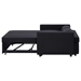 Kallumia Modern Linen Convertible Loveseat Sleeper Sofa with Adjustable Backrest - 2 Seater Sofa With Pull-Out Bed - 2 Lumbar Pillows - Black Polyester Fabric - CAB3245