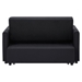 Kallumia Modern Linen Convertible Loveseat Sleeper Sofa with Adjustable Backrest - 2 Seater Sofa With Pull-Out Bed - 2 Lumbar Pillows - Black Polyester Fabric - CAB3245