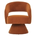 Carlton Swivel Accent Chair - Orange Velvet - Solid and Manufactured Wood Frame