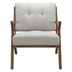 Cairnview Accent Chair - Light Grey Polyester - Pecan Finish Frame