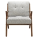 Cairnview Accent Chair - Light Grey Polyester - Pecan Finish Frame - CAB3253