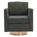 Glimmera Swivel Accent Chair - Emerald Teddy Fabric - Gold Finish Legs - CAB3254