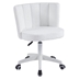 Daphne Home Office Chair - Antique White Fabric - Plastic Leg