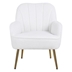 Zouch Accent Chair - Off White Teddy Fabric - Golden Legs