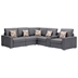 Ripley 106" Sectional Sofa with Console Table - Gray Linen Fabric - Interchangeable Legs