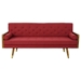 Solarion Mid Century Modern Tufted Fabric Sofa - Red - CAB3272