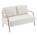 Greenhaven Small Loveseat 2 Seater - Beige Fabric - Metal Leg - CAB3274