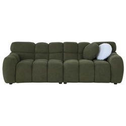 Gatlinburg 87" 3 Seater Boucle Sofa - Olive Green 