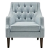 Palm Springs Accent Chair - Button Tufted - Dusty Blue - Dark Coffee Finish Legs