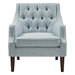 Palm Springs Accent Chair - Button Tufted - Dusty Blue - Dark Coffee Finish Legs - CAB3280