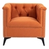 Cobble Accent Chair - Orange Linen - Solid Wood Frame