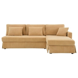 Gracia 87" Modern L-shaped Corduroy Sofa with Reversible Chaise - 4 Seater - Yellow 