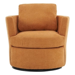 Vista Point Swivel Accent Chair - Yellow Polyester - Black Iron Legs 