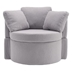 Eccleston Swivel Accent Chair with Storage and Back Cushion - Light Gray