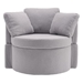 Eccleston Swivel Accent Chair with Storage and Back Cushion - Light Gray - CAB3291