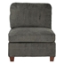 Lullaby Modular Armless Chair - Grey Chenille Fabric - Wood Frame