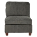 Lullaby Modular Armless Chair - Grey Chenille Fabric - Wood Frame - CAB3300