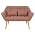 Lysander 50" Loveseat - Pink Linen Fabric - Rubber Wood Legs