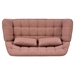 Lysander 50" Loveseat - Pink Linen Fabric - Rubber Wood Legs - CAB3306