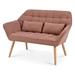 Lysander 50" Loveseat - Pink Linen Fabric - Rubber Wood Legs - CAB3306