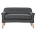 Brea Loveseat - Gray Fabric - Brown Finish Rubberwood Legs