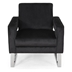 Ophelia Arm Chair - Black Velvet - Silver Accents