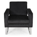 Ophelia Arm Chair - Black Velvet - Silver Accents - CAB3309