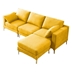 Gilded 92" Sectional Sofa - Modern Leisure L Shape - Yellow - Gold Metal Legs