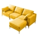 Gilded 92" Sectional Sofa - Modern Leisure L Shape - Yellow - Gold Metal Legs - CAB3315