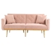 Casa Vita Loveseat - Rose Golden Velvet Fabric - Metal Feet