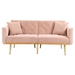 Casa Vita Loveseat - Rose Golden Velvet Fabric - Metal Feet - CAB3318