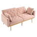 Casa Vita Loveseat - Rose Golden Velvet Fabric - Metal Feet - CAB3318